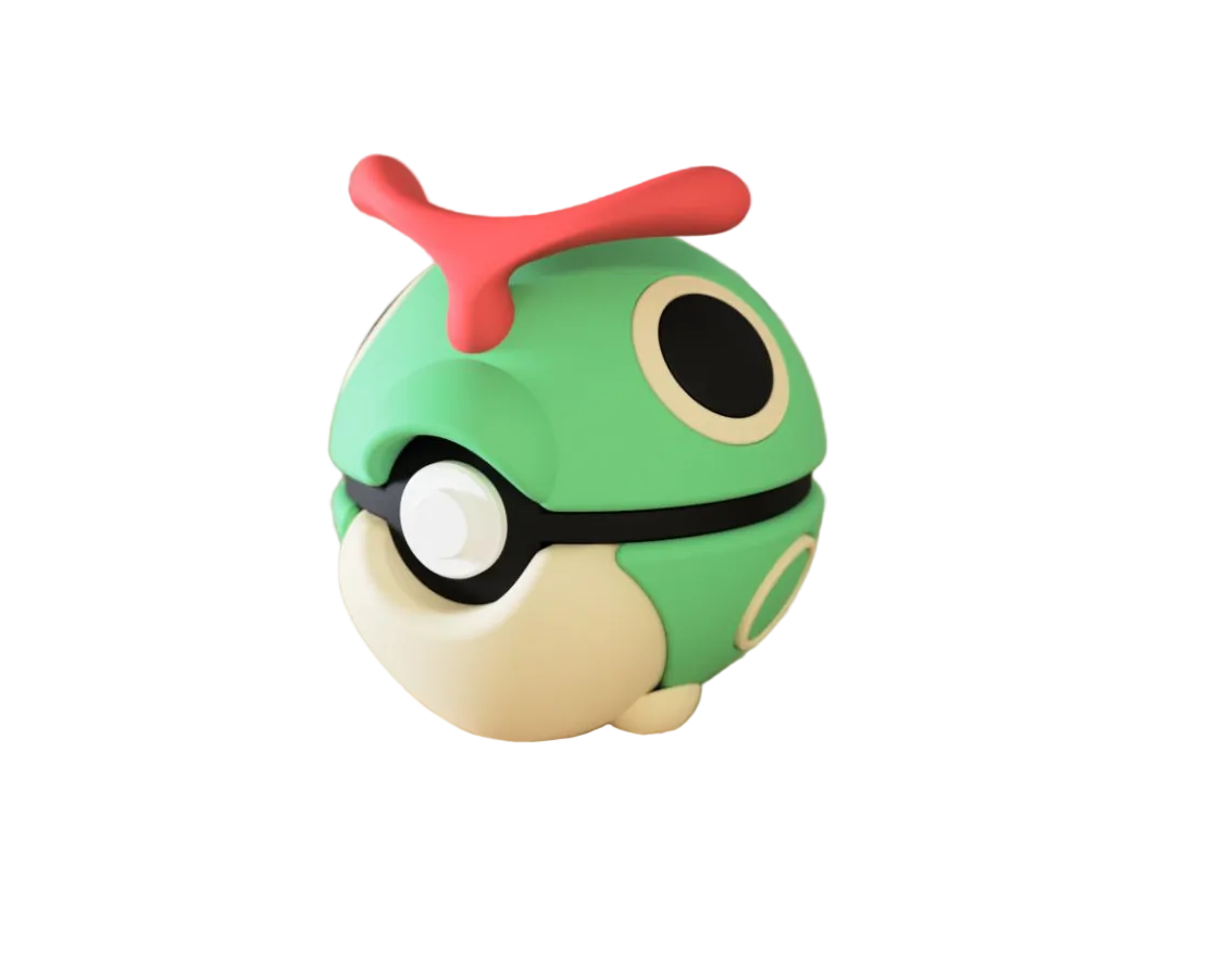 Pokébola Caterpie #0010 – Edición Coleccionista 3D